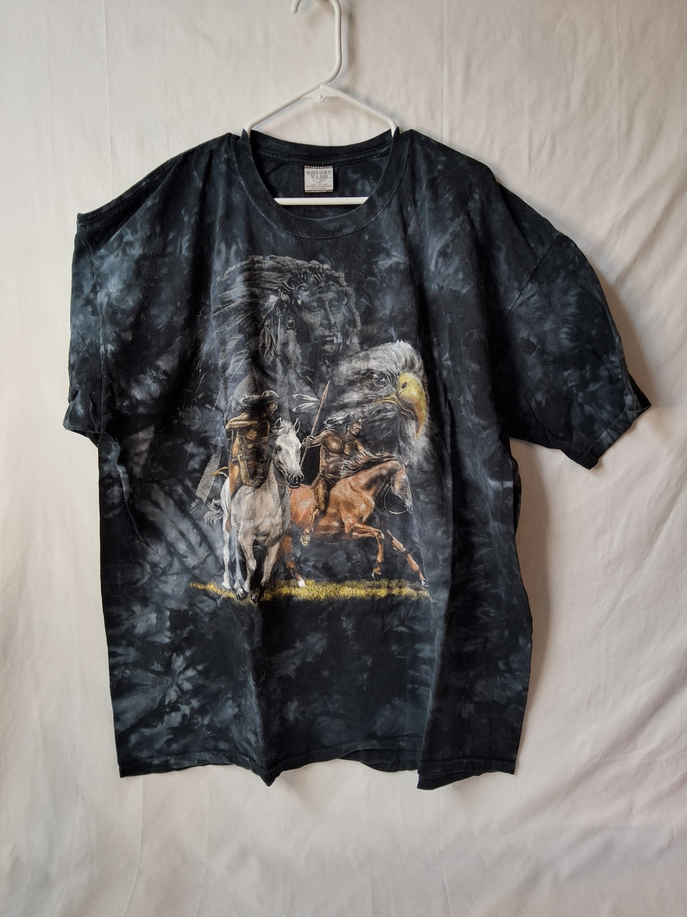 Graphic‎ Eagle & Horse Tie-Dye Short Sleeve Tee - Black